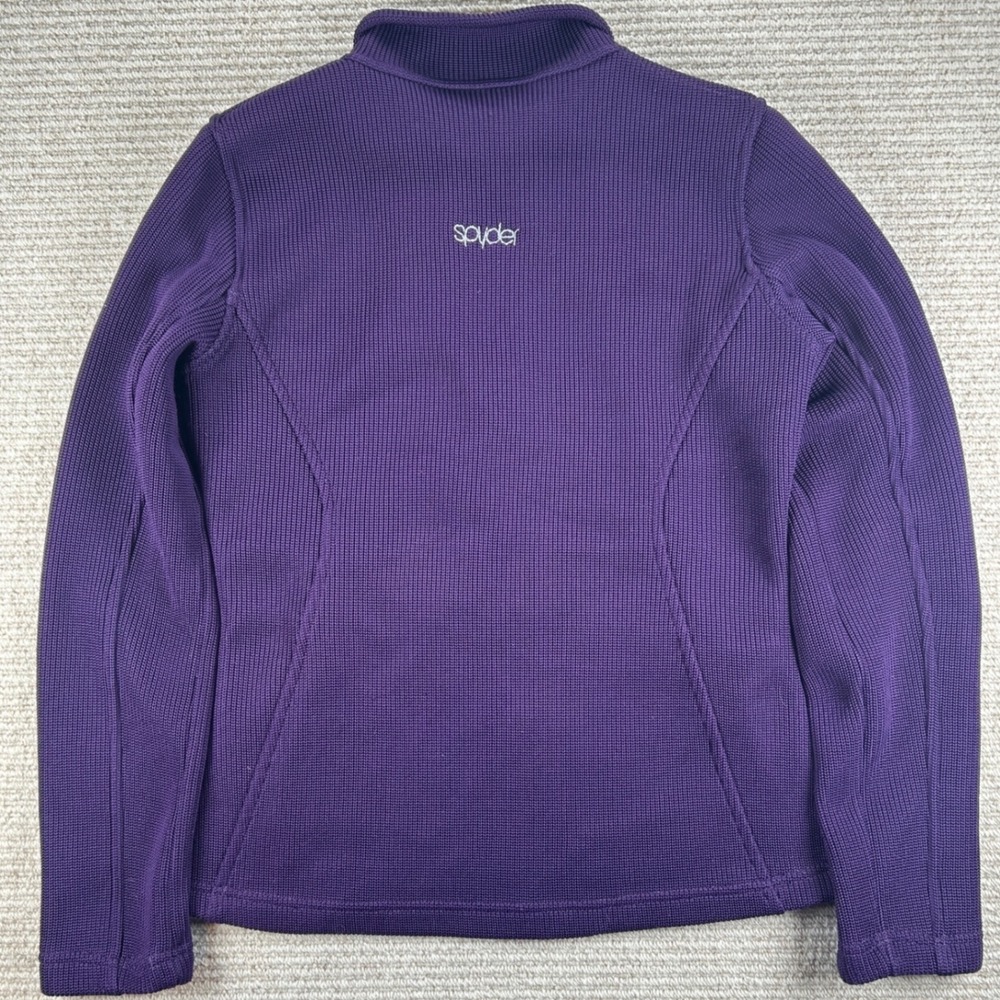 Spyder Full Zip Sweater Jacket Women S Purple Ribbed Knit Gorpcore Athleisure - Picture 7 of 16